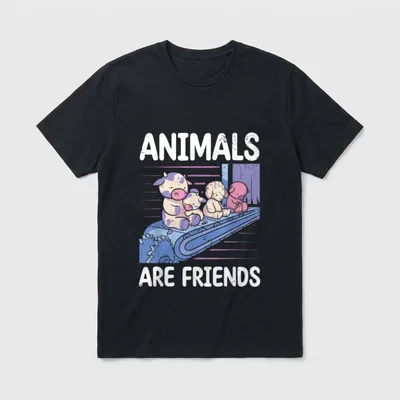 animals are friends Vegan T-Shirt – Classic T-Shirt in Black