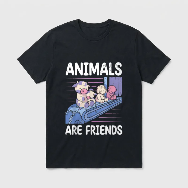 animals are friends Vegan T-Shirt – Classic T-Shirt in Black