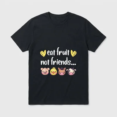 Comical Eat Fruit Not Friends T-Shirt – Classic T-Shirt in Black