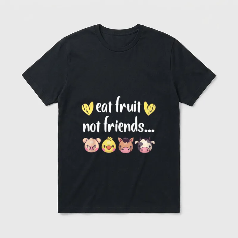 Comical Eat Fruit Not Friends T-Shirt – Classic T-Shirt in Black
