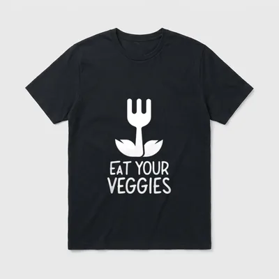 Eat Your Veggies Plants T-Shirt – Classic T-Shirt in Black
