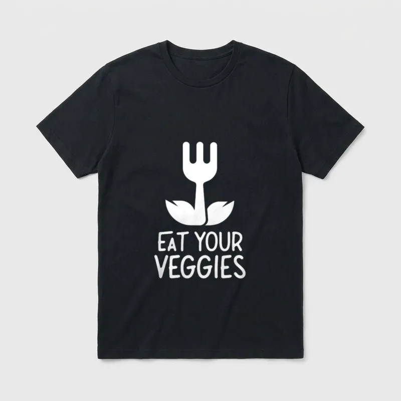 Eat Your Veggies Plants T-Shirt – Classic T-Shirt in Black