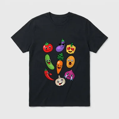 Vegetables Cute Veggie Vegan Lovers Eater T-Shirt – Classic T-Shirt in Black