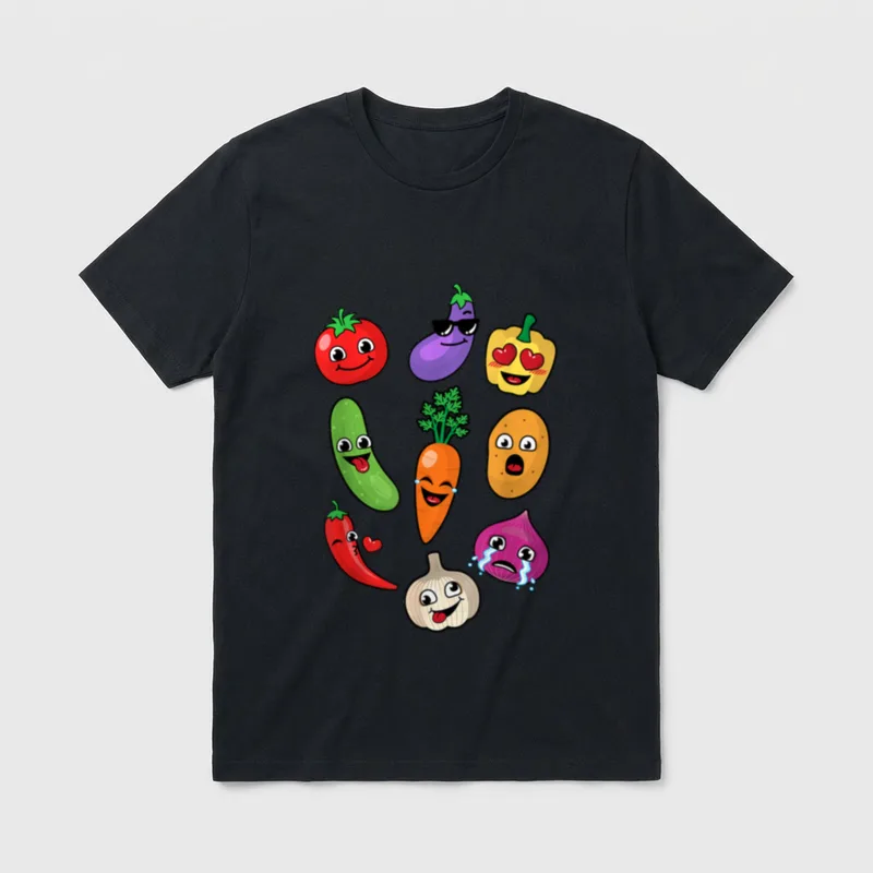 Vegetables Cute Veggie Vegan Lovers Eater T-Shirt – Classic T-Shirt in Black