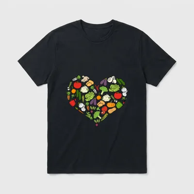 Love Vegetables Heart T-Shirt – Classic T-Shirt in Black