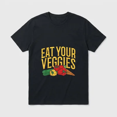 Eat Your Veggies Vegetable Funny T-Shirt – Classic T-Shirt in Black