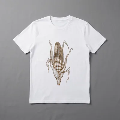 Vegetables Retro Vintage T-Shirt – Vintage engraved illustration of a corn cob with peeling husks – Classic T-Shirt in Black