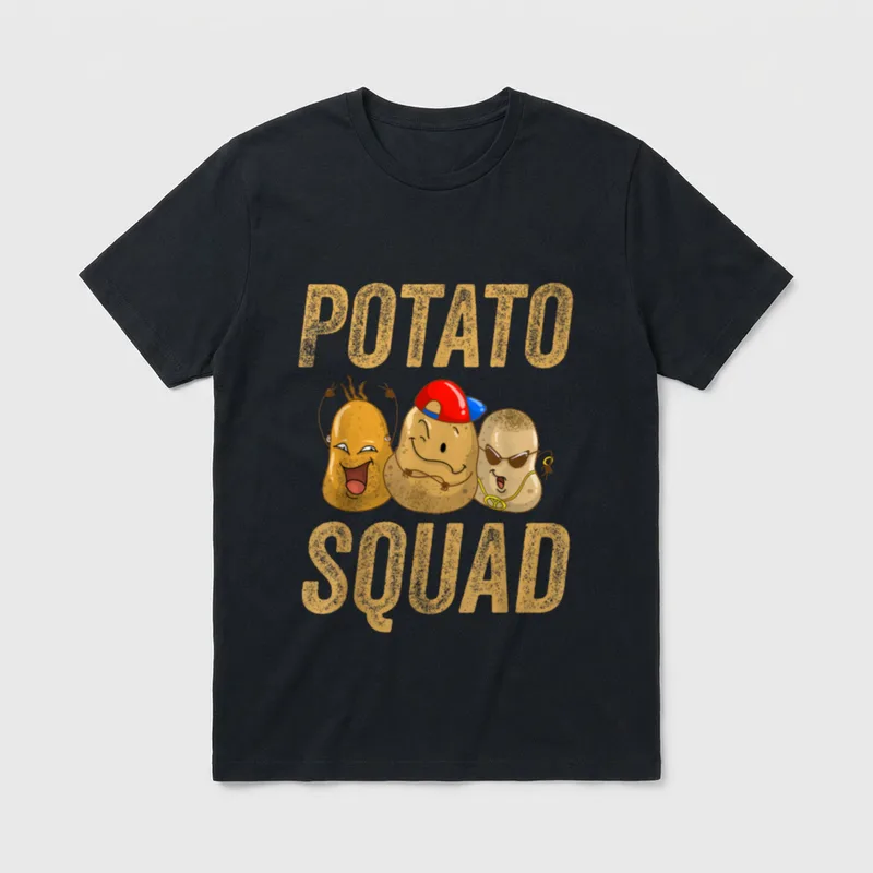 Funny Potato Squad For Men Women T-Shirt – Classic T-Shirt in Black