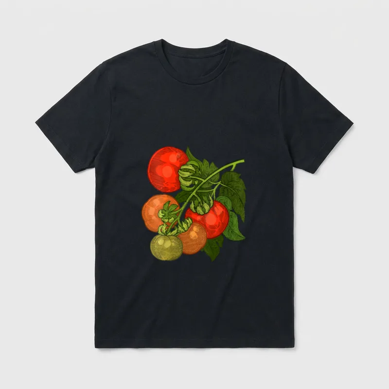 Tomato Vegetable Vintage Graphic Vegetarian T-Shirt – Classic T-Shirt in Black