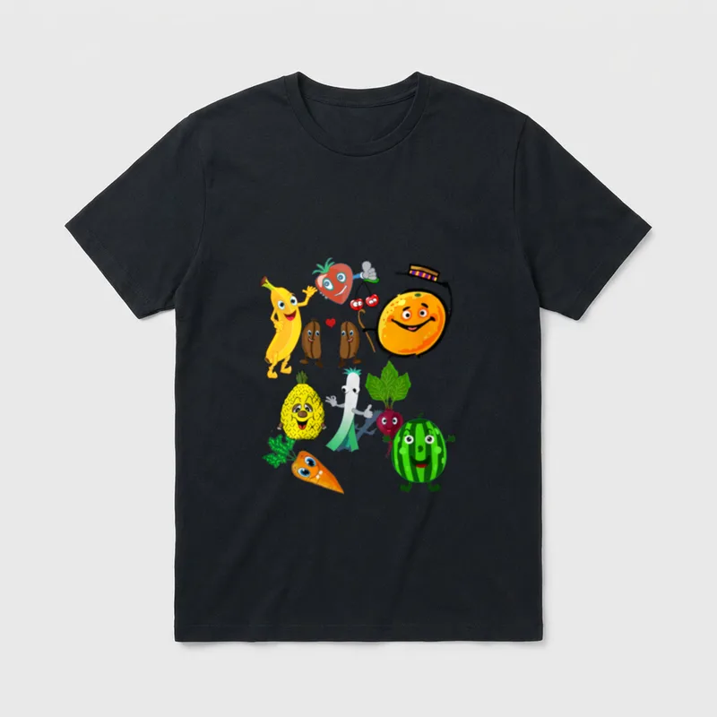 Cute Vegetables Fruits Veganism T-Shirt – Classic T-Shirt in Black