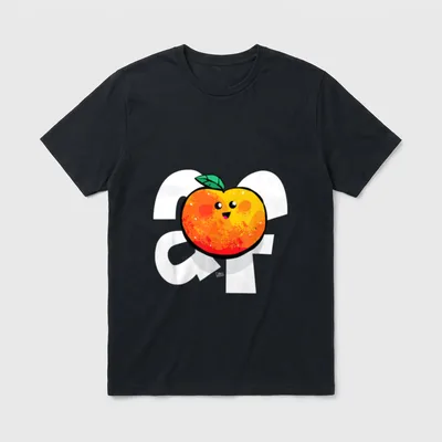 Peachy AF Kawaii Cute T-Shirt – Smiling kawaii peach with green leaf and bold white PEACHY AF text – Classic T-Shirt in Black