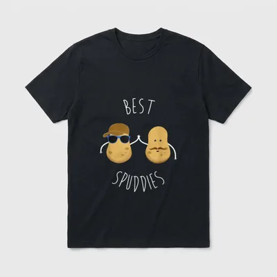 Funny Vegan Best Spuddies T-Shirt – Classic T-Shirt in Black