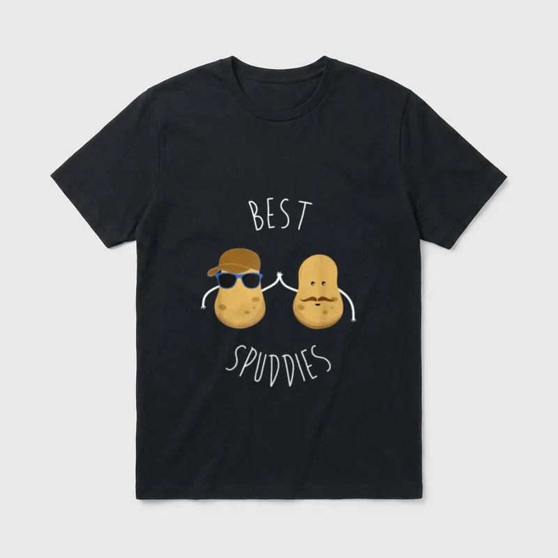 Funny Vegan Best Spuddies T-Shirt – Classic T-Shirt in Black