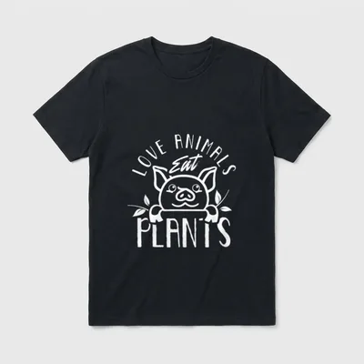 Love Animals Eat Plants T-Shirt – Classic T-Shirt in Black