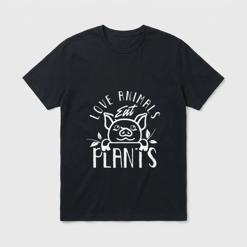 Love Animals Eat Plants T-Shirt – Classic T-Shirt in Black