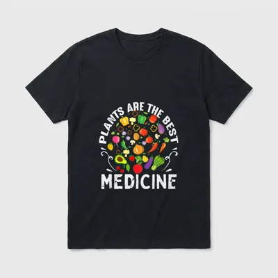 Plants Are Best Medicine Vegan T-Shirt – Classic T-Shirt in Black