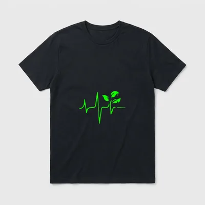 Vegan Plant Heartbeat Whole T-Shirt – Classic T-Shirt in Black