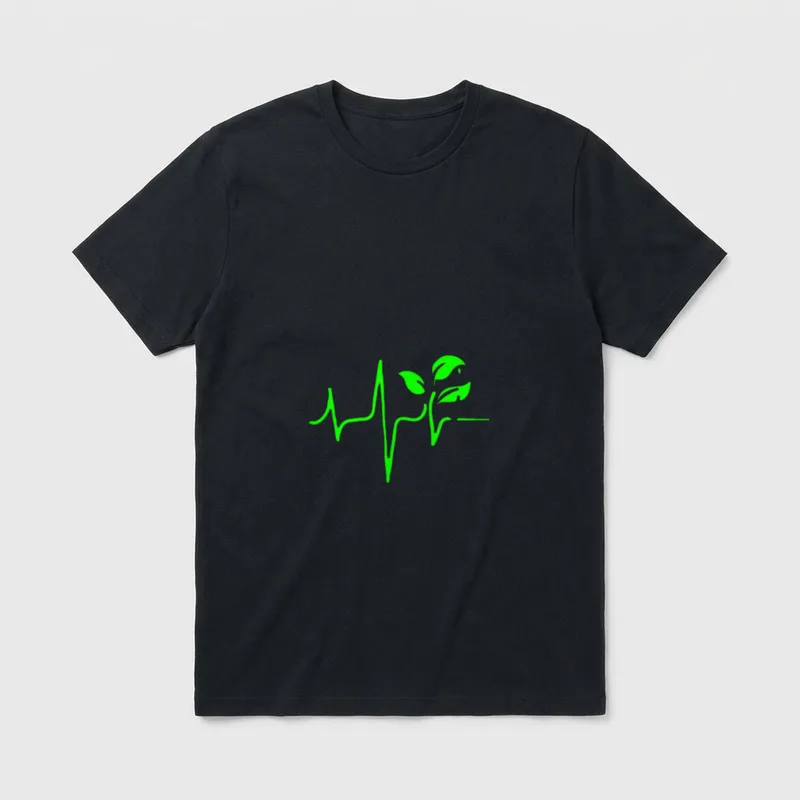 Vegan Plant Heartbeat Whole T-Shirt – Classic T-Shirt in Black