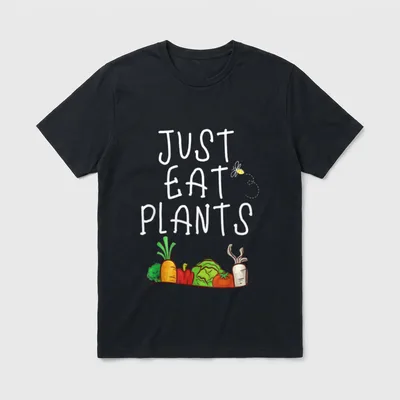 Just Eat Plants T-Shirt – Classic T-Shirt in Black