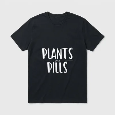 Plants Over Pills Vegan T-Shirt – Classic T-Shirt in Black
