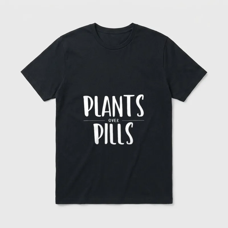 Plants Over Pills Vegan T-Shirt – Classic T-Shirt in Black