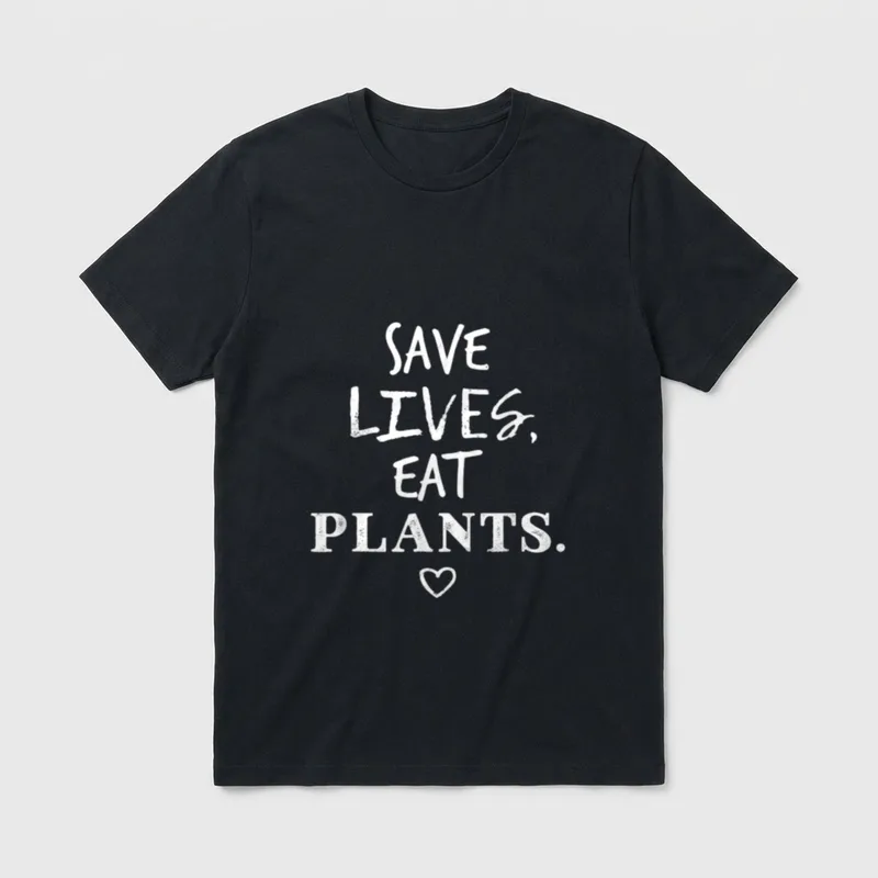Save Lives Eat Plants T-Shirt – Classic T-Shirt in Black