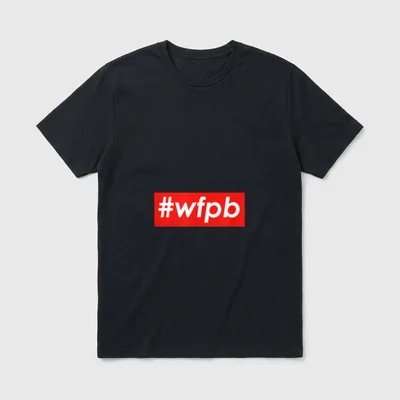 WFPB Plant Based T-Shirt – #wfpb white text on a red rectangular background – Classic T-Shirt in Black