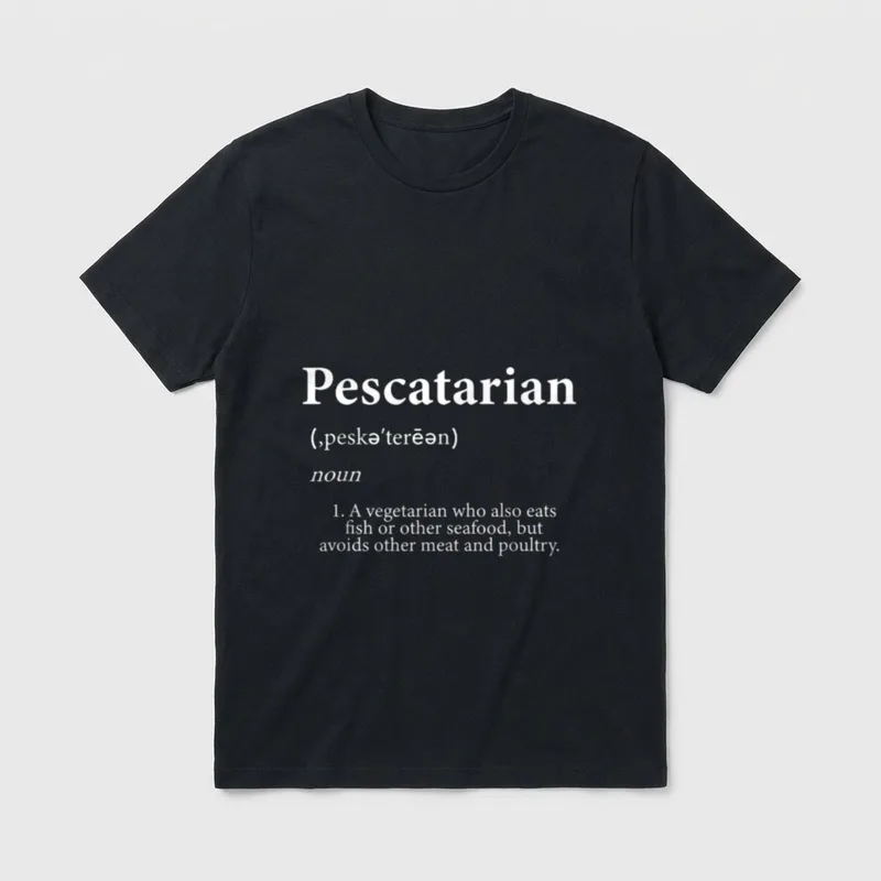 Pescatarian Definition Vegetarian Sea T-Shirt – Classic T-Shirt in Black
