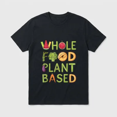 Plant-Based Whole Foods Vegan for Men T-Shirt – Classic T-Shirt in Black