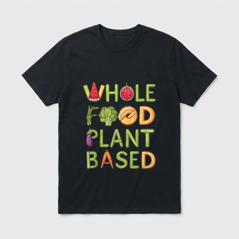 Plant-Based Whole Foods Vegan for Men T-Shirt – Classic T-Shirt in Black
