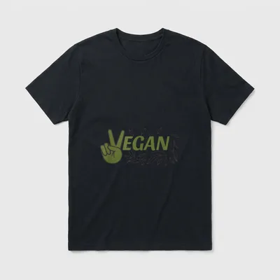 Vegan Saying Peace Sign Design T-Shirt – Classic T-Shirt in Black
