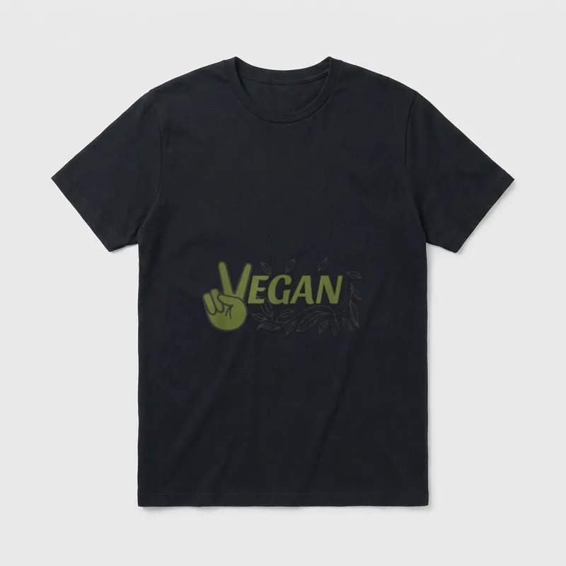 Vegan Saying Peace Sign Design T-Shirt – Classic T-Shirt in Black