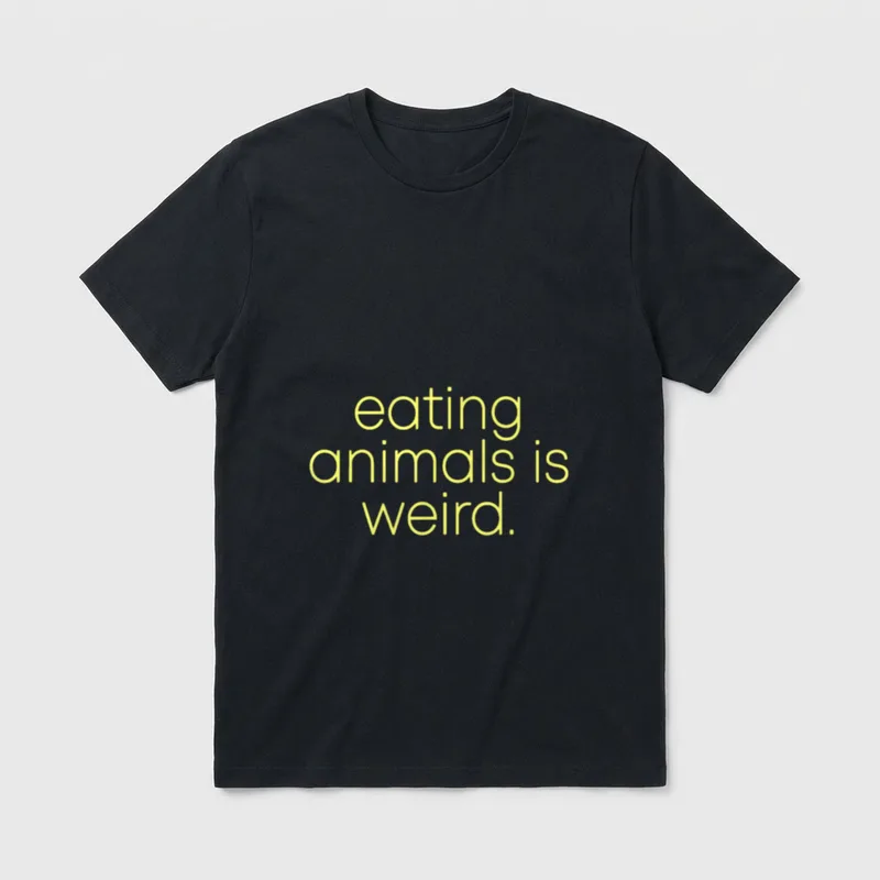 Eating Animals Is Weird Veganism T-Shirt – Classic T-Shirt in Black