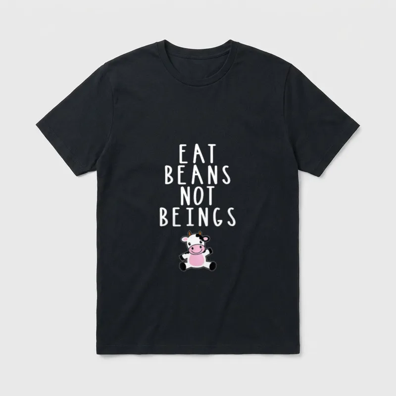 Eat Beans Not Beings Vegetarian T-Shirt – Classic T-Shirt in Black