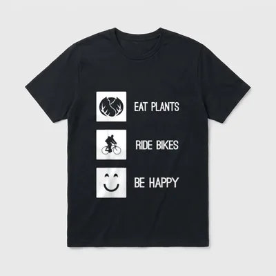 Eat Plants Ride Bikes T-Shirt – Classic T-Shirt in Black