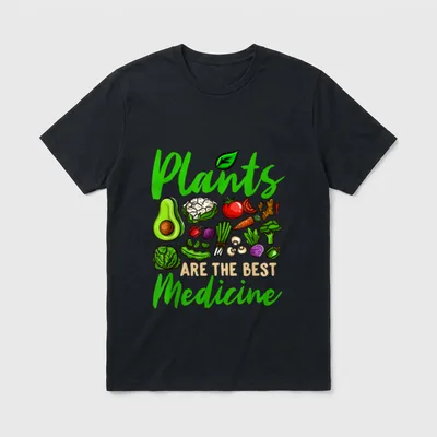 Plants Are the Best Medicine Health T-Shirt – Classic T-Shirt in Black